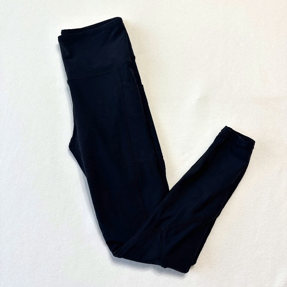 Mono B Black Jacquard Textured High-Waisted Leggings Women’s Size Small - Picture 2 of 7